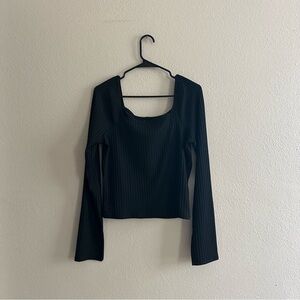 Madewell Ribbed Black Long Sleeve Top